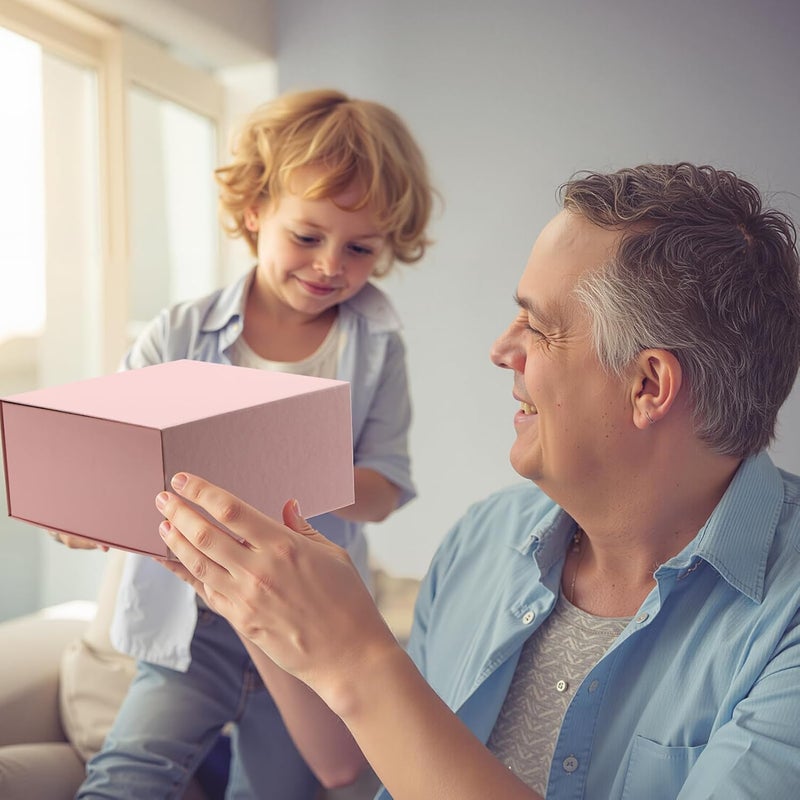 Ditwis 4 Pack 8x8x4 Inches Gift Boxes with Magnetic Closure Lids, Pink Magnetic Box for Wedding, Groomsmen Bridesmaid Proposal, Birthdays, Mother's Day - Image 5